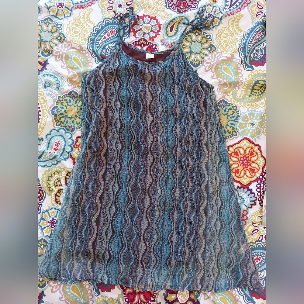 Sheer psychedelic pattern tunic sundress